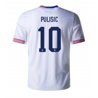 Camiseta Estados Unidos Christian Pulisic #10 Primera Equipación Replica Copa America 2024 mangas cortas